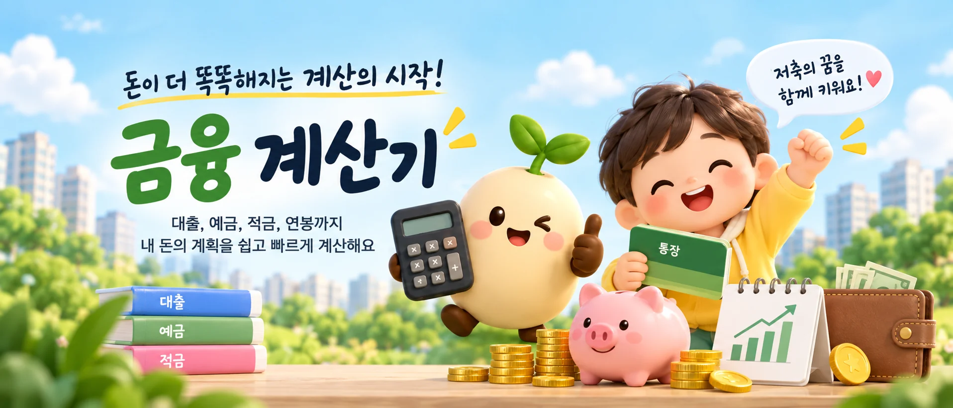금융 계산기 상단 배경 이미지