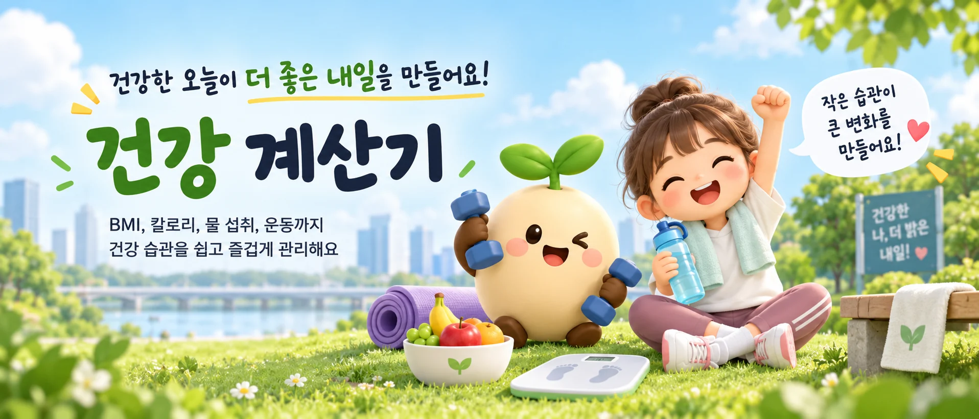 건강 계산기 상단 배경 이미지